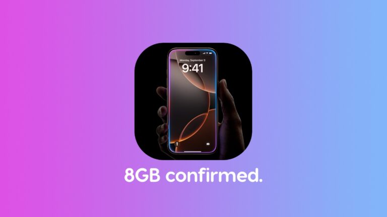 Apple Confirms iPhone 16 and iPhone 16 Pro have 8GB of RAM