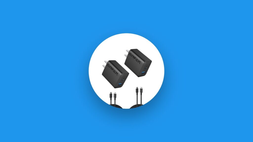 Anker 20W chargers 2-pack with cables.