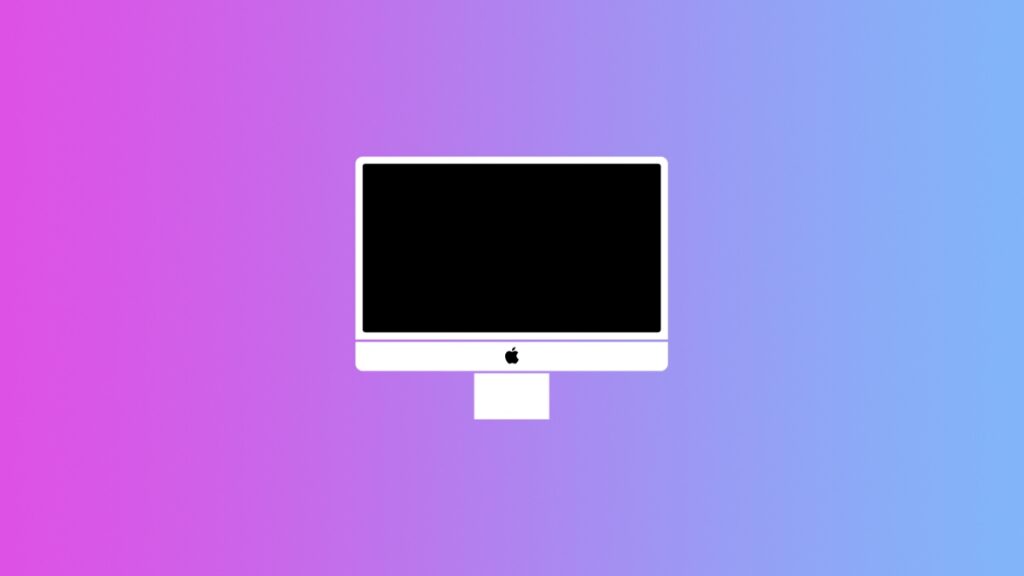 iMac with Apple logo at front.