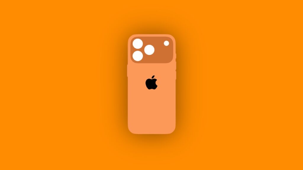 iPhone 17 Pro dummy model in orange.