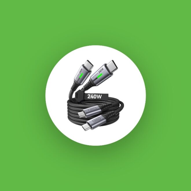 Get Two 6.6-Foot Long 240W USB-C Cables for $9.48 Only