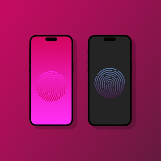 Download Touch ID Logo Wallpapers for iPhone in Light and Dark