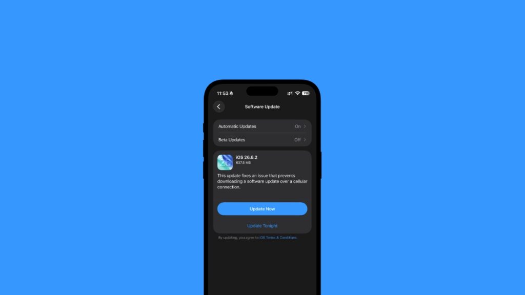 Download iOS 26.6.2 and iPadOS 26.6.2